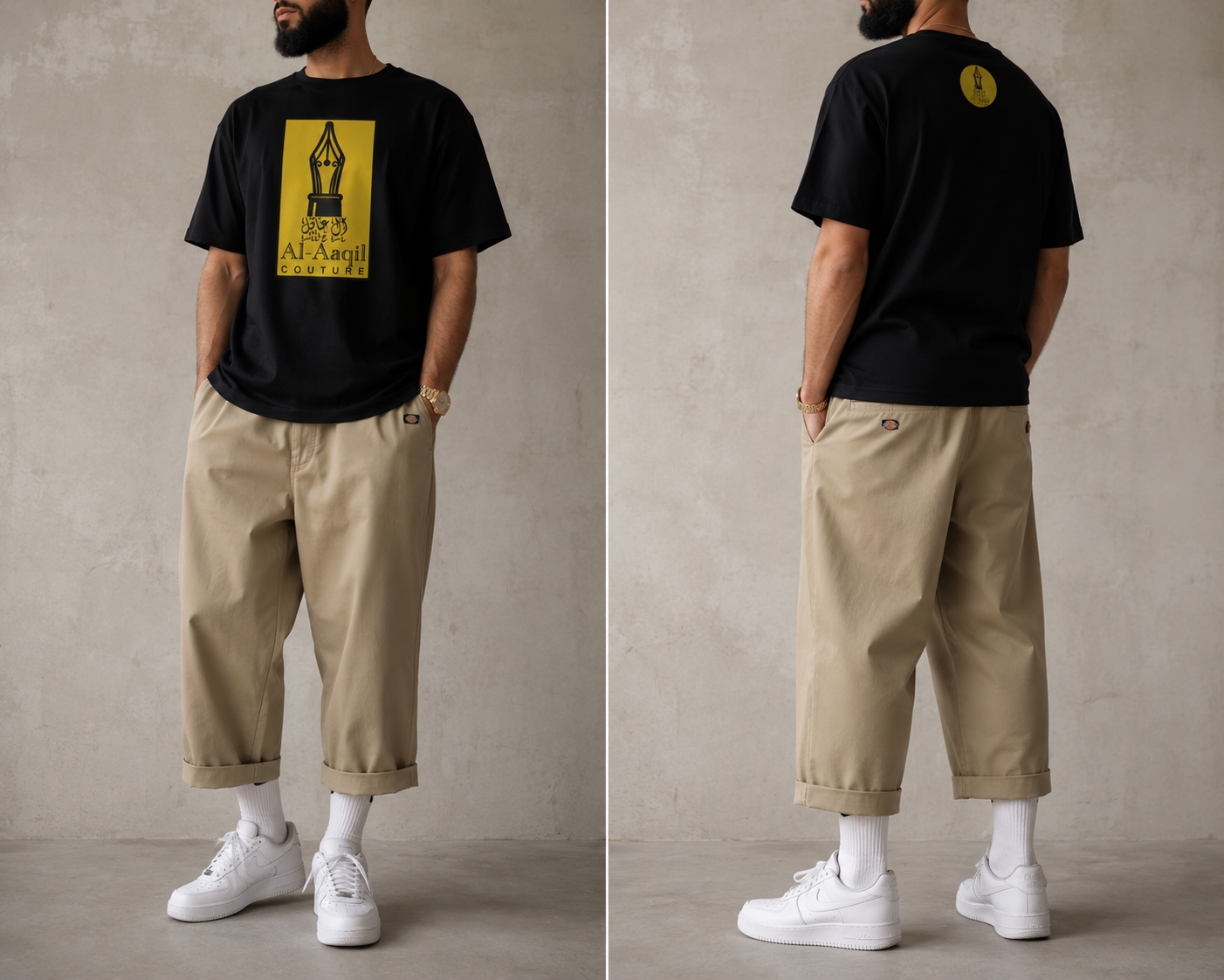 Al-Aaqil Black & Yellow Original Cotton Tee